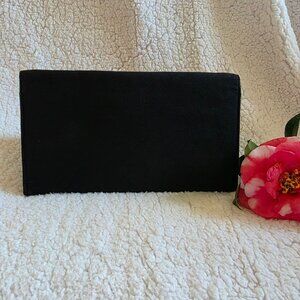 Black Velvet Snap Clutch